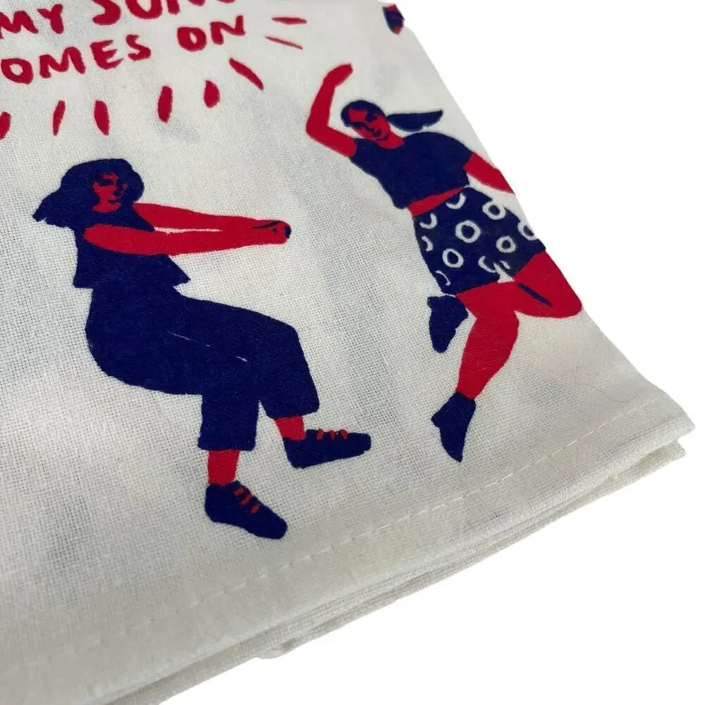 Blue Q Dish Towel Me‎ When My Song Comes On Blue Red White